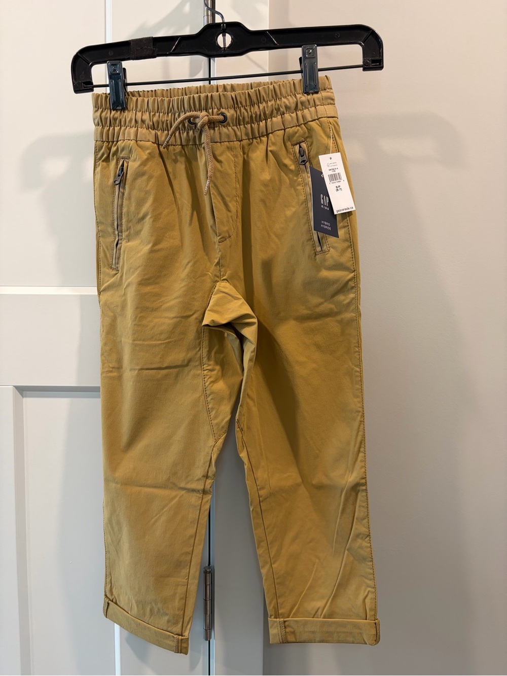 GAP Boys' Drawstring Chino Pants in Mustard Yellow